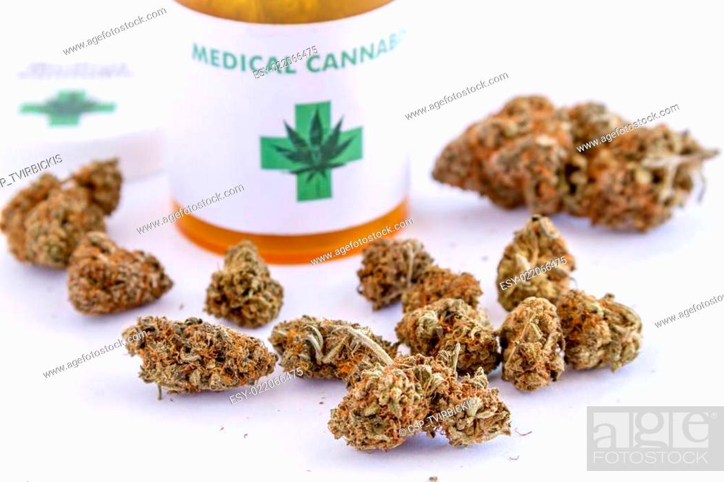 Stock Photo: Medical Marijuana Buds and Seeds.