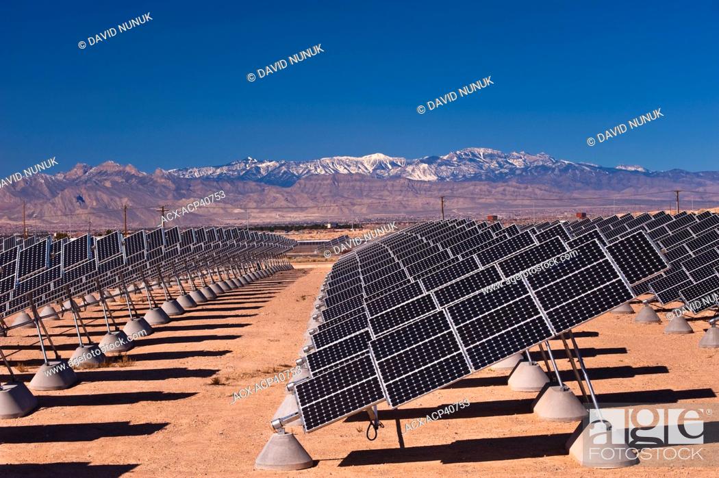 Stock Photo: Nellis Photovoltaic Solar Power Plant, Nellis Solar Power Plant, Nellis Air Force Base, Las Vegas, Clark Country, United States of America.