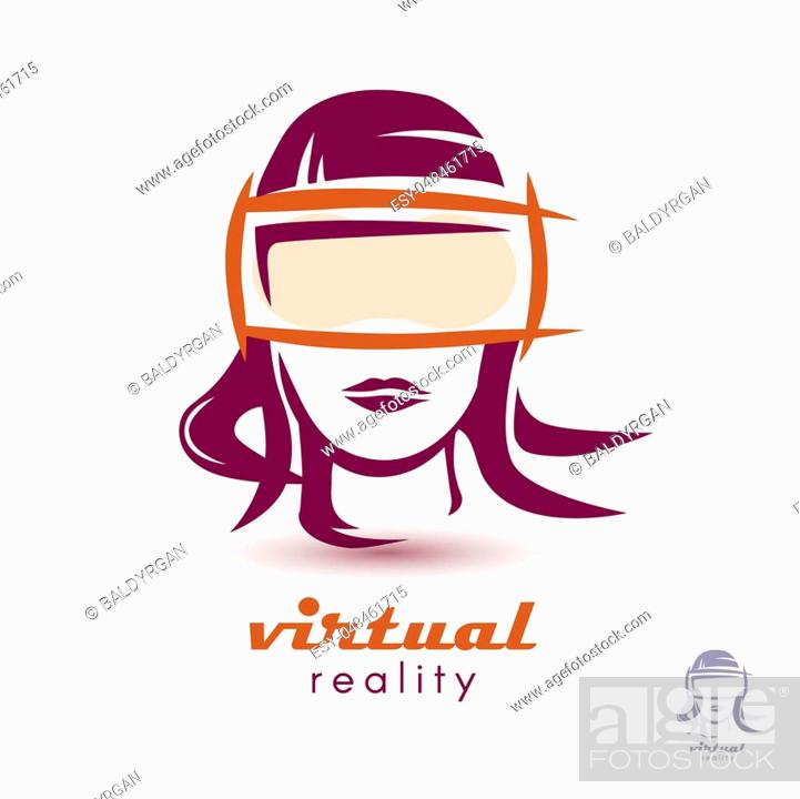 Womans Head In Vr Glasses Icon Stylized Logo Template For Virtual Reality Concept Stock Photo Picture And Low Budget Royalty Free Image Pic Esy 048461715 Agefotostock,Mirror Glass Etching Corner Designs