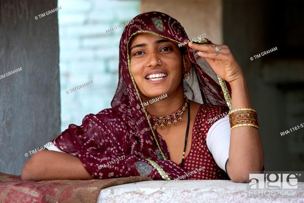 Pretty young Indian woman at home in Narlai village in Rajasthan, Northern  India, Stock Photo, Picture And Rights Managed Image. Pic. RHA-1161-5127 |  agefotostock