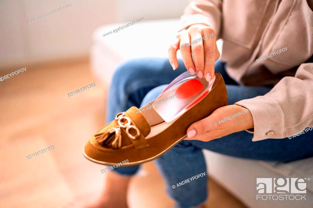 Stock Photo: Invisible High Heels Sticker Clear Gel Pad.