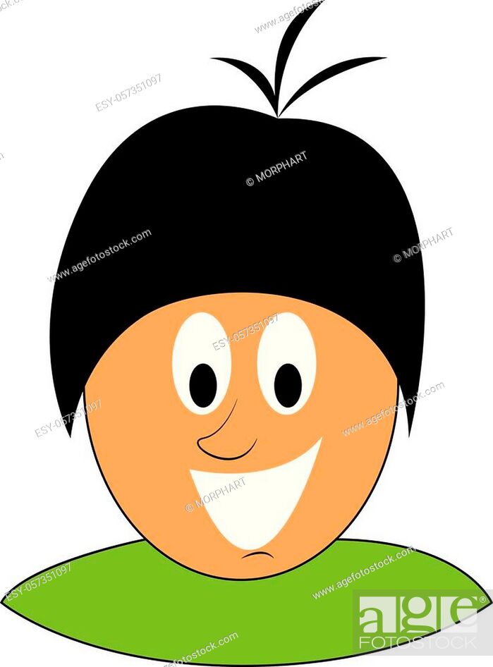 Cartoon picture of a boy with solid orange hair covering only a side of his  bald head, Stock Vector, Vector And Low Budget Royalty Free Image. Pic.  ESY-057351097 | agefotostock