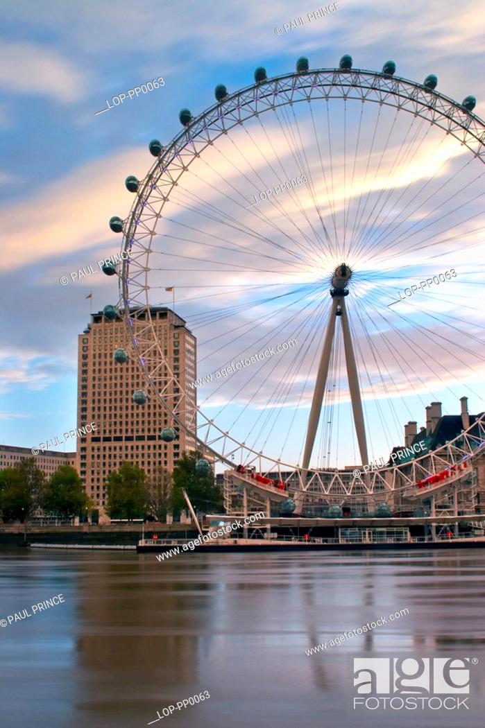England, London, South Bank, London Eye at Sunrise. The British Airways London  Eye is the world's..., Stock Photo, Picture And Rights Managed Image. Pic.  LOP-PP0063 | agefotostock