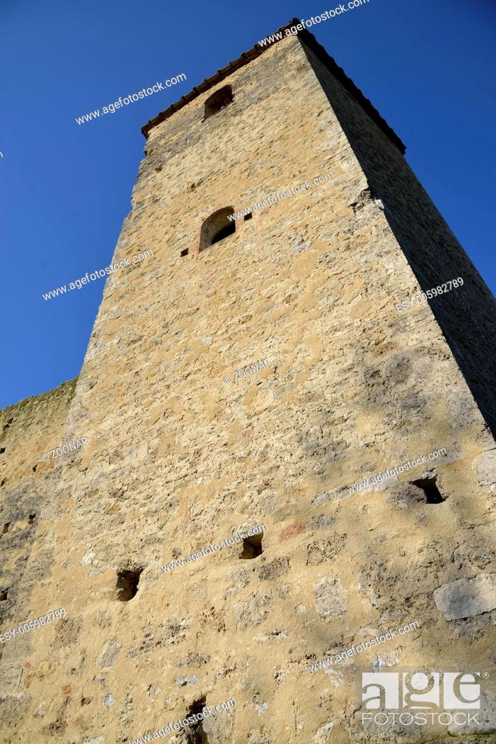 Stock Photo: City Walls of Staggia Senese.