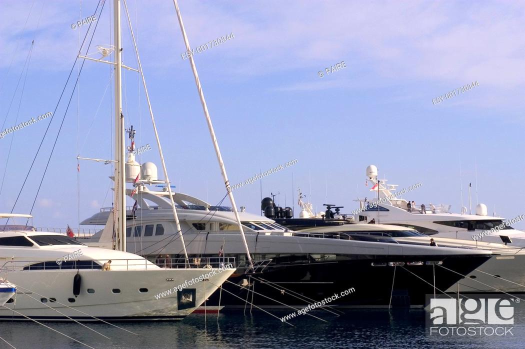 Stock Photo: yachts in Monaco Harbour.