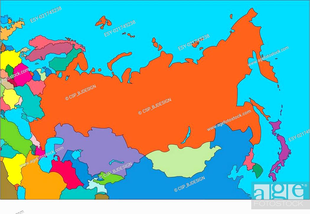 Stock Vector: Comonwealth of Independent States, Russia and Countries.