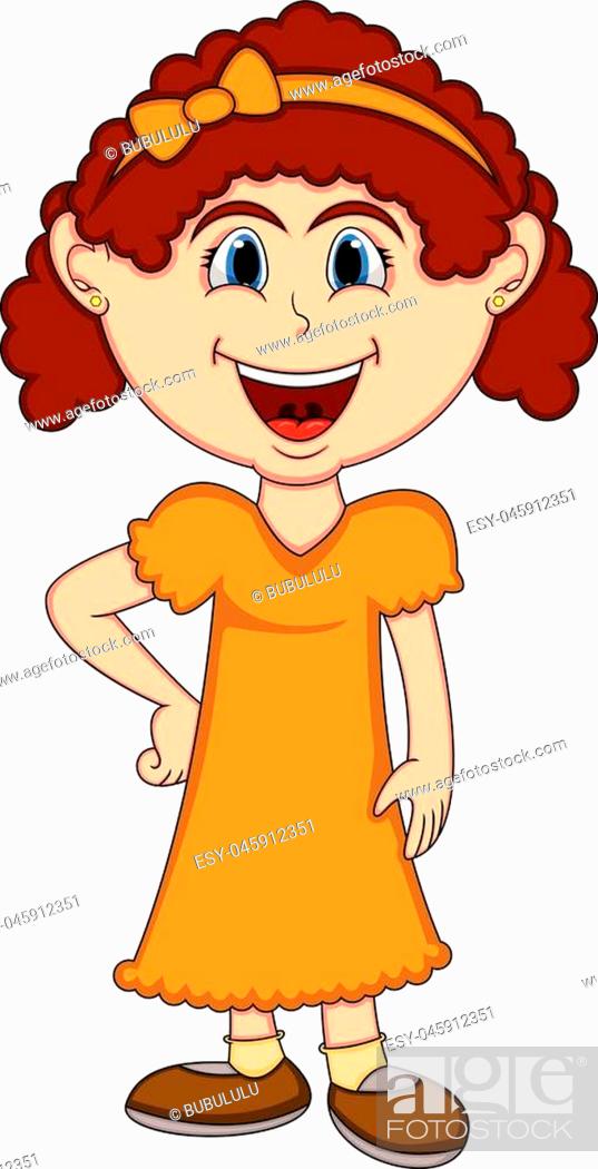 Beautiful girl with long dress cartoon - full color, Stock Vector, Vector  And Low Budget Royalty Free Image. Pic. ESY-045912351 | agefotostock