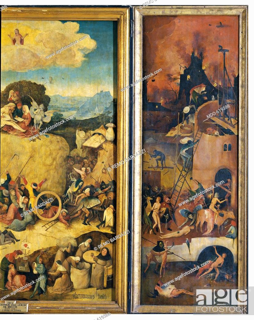 Imagen: The wagon of hay (hay Triptych) - The hell construction, by Van Aeken Joren Anthoniszoon known as Bosch Hieronymus, 16th Century, 1500 about, oil on panel.
