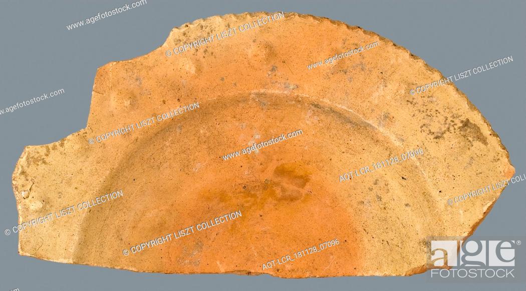 Stock Photo: Fragment earthenware dish with nubs in the rim, biscuit, without glaze, plate dish crockery holder soil find ceramic earthenware biscuit, w 12.