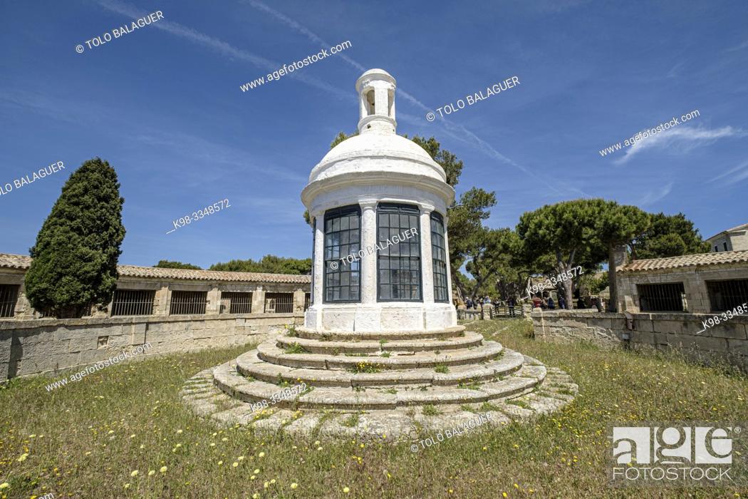 Stock Photo: Circular chapel, Lazareto de Mahón, Península de San Felipet, puerto de Mahón, Menorca, balearic islands, Spain.