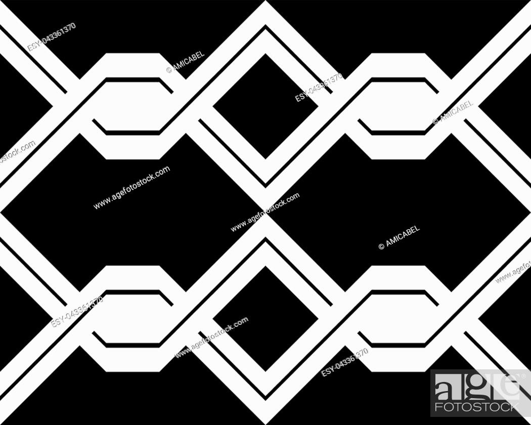 Vector: Design seamless monochrome interlaced pattern. Abstract background. Vector art.