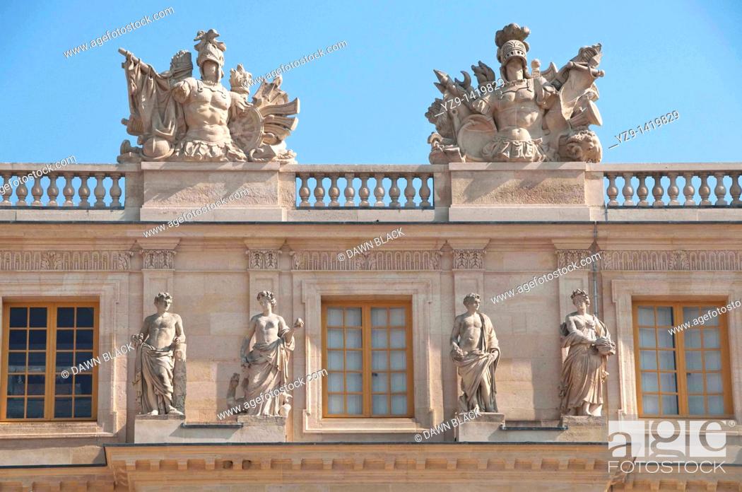 Stock Photo: Versailles Sculptural Detail Garden Facade.