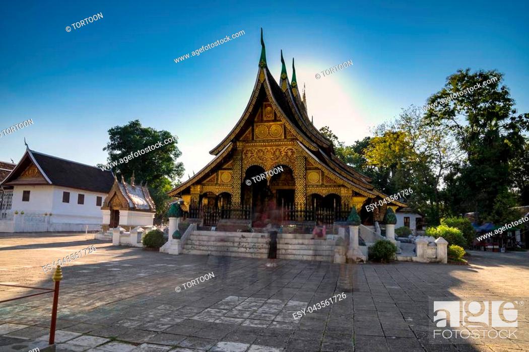 Stock Photo: Wat Xieng Thong (Golden City Temple) in Luang Prabang, Laos. Xieng Thong temple is one of the most important of Lao monasteries.