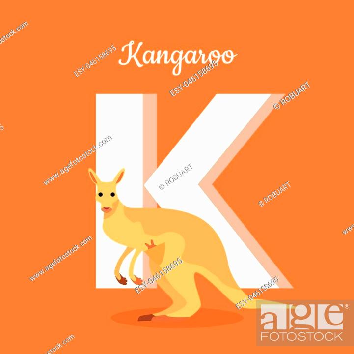 Animals alphabet. Letter - K. Brown kangaroo near letter, Stock Vector,  Vector And Low Budget Royalty Free Image. Pic. ESY-046158695 | agefotostock