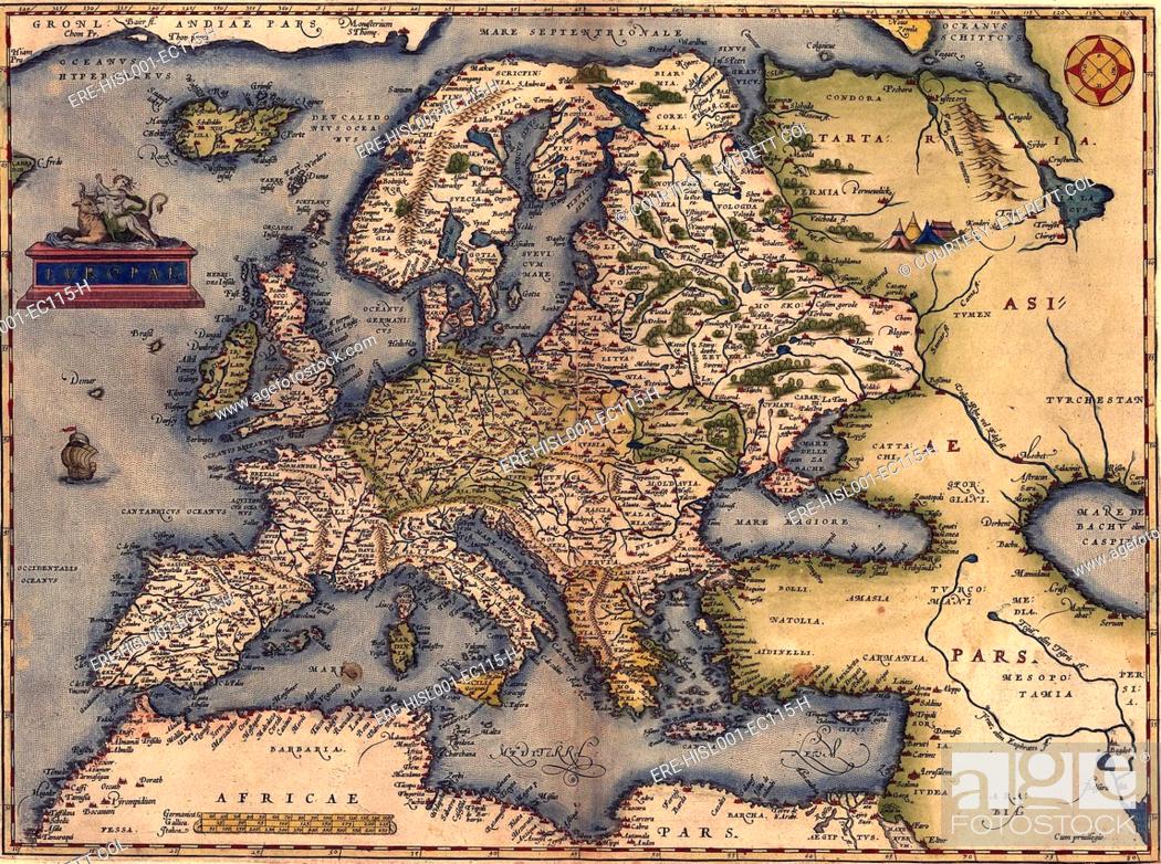 Europe 1570 Orbis Terrarum Historic Ortelius Map 20x28 