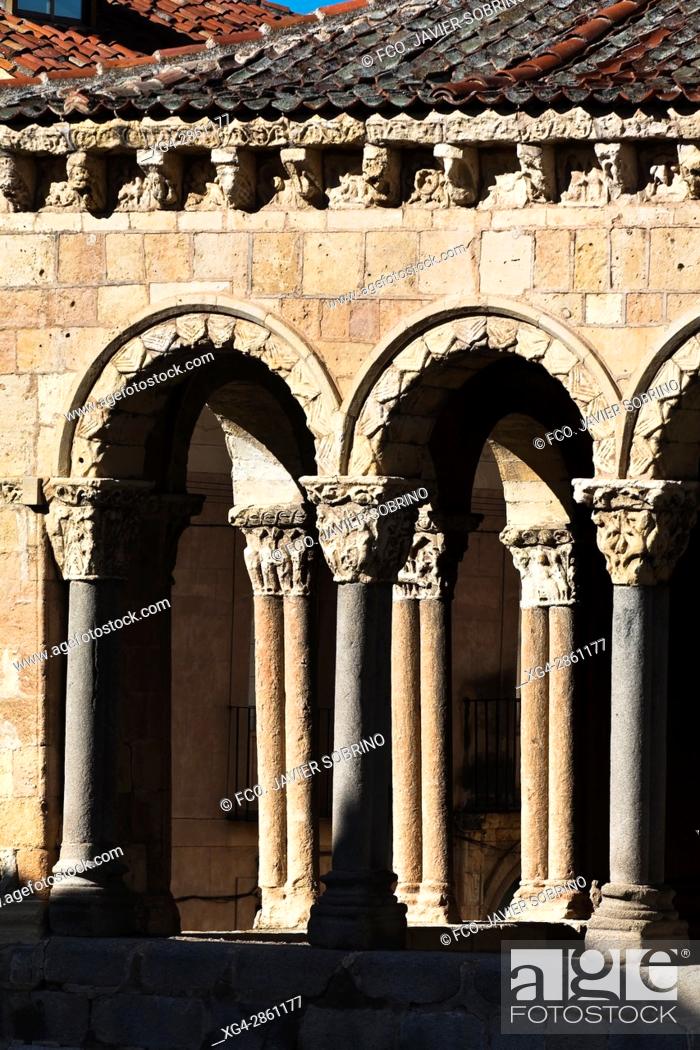 Stock Photo: Cover of the Romanesque church of San Esteban - XIII Century - Segovia - Castilla-León - Spain - Europe.