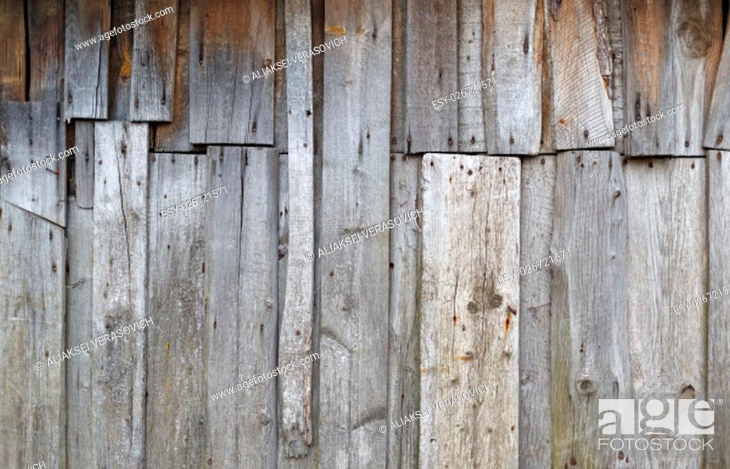 Stock Photo: Old weathered textured wooden planks from the weather.