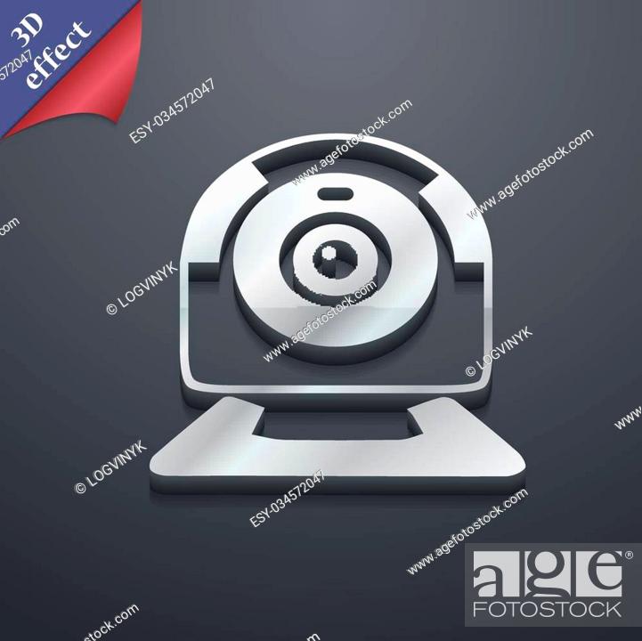 Stock Vector: Webcam icon symbol. 3D style. Trendy, modern design with space for your text Vector illustration.