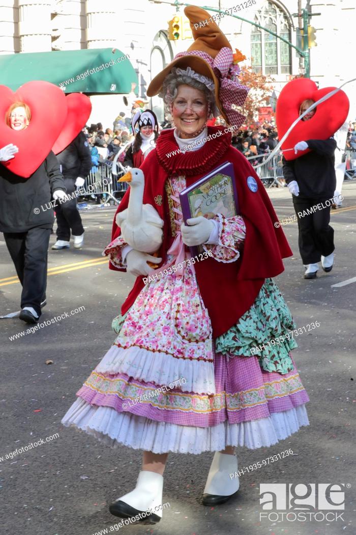 Stock Photo: Central Park West, New York, USA, November 23 2017 - Mother Goose attends the 91st Annual Macy's Thanksgiving Day Parade today in New York City.