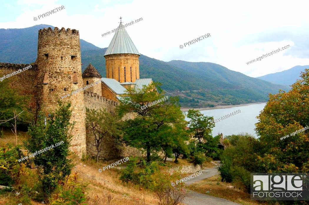 Stock Photo: Ananuri (Georgian) is a castle complex on the Aragvi River in Georgia, about 45 miles (72 kilometres) from Tbilisi.