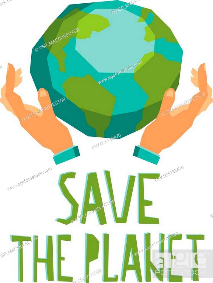 Stock Vector: Hands Holding The Planet.