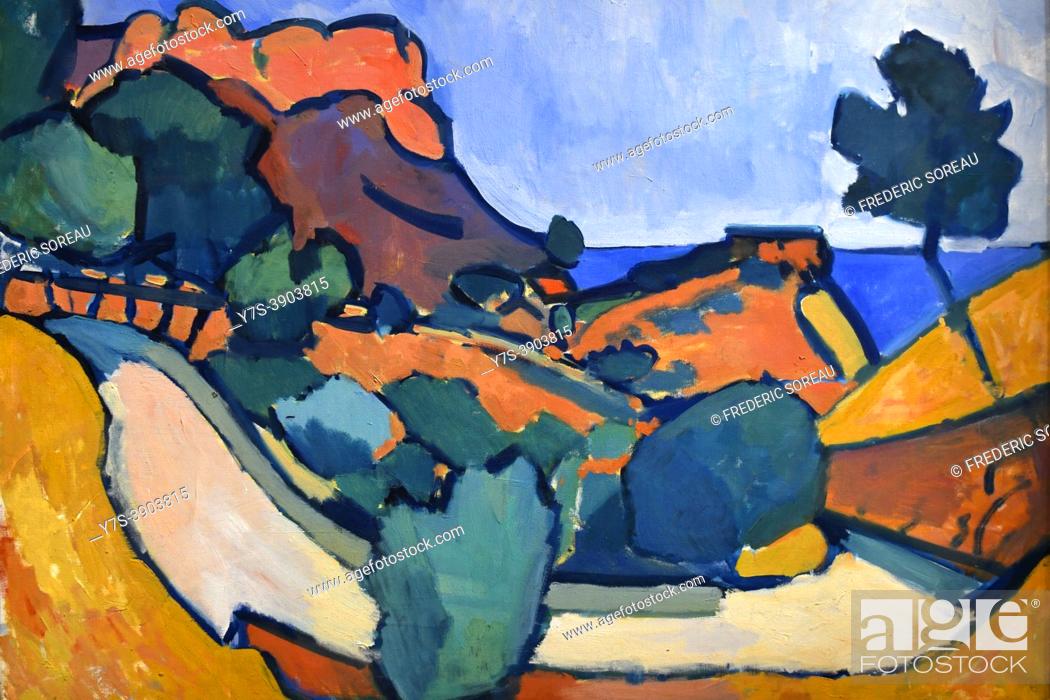 Stock Photo: Road in the Mountains, Cassis, 1907, André Derain, Ermitage museum, St Petersbourg, Russia, on display at the exhibition Icons of Modern Art.