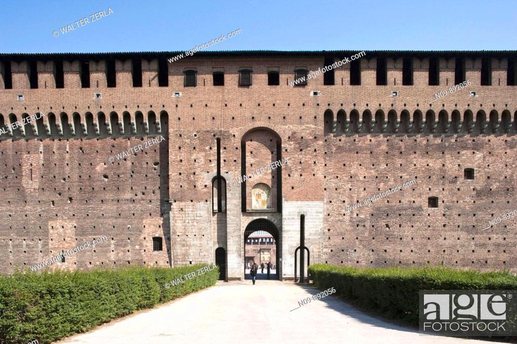 Stock Photo: Sforzesco castle, Milan.