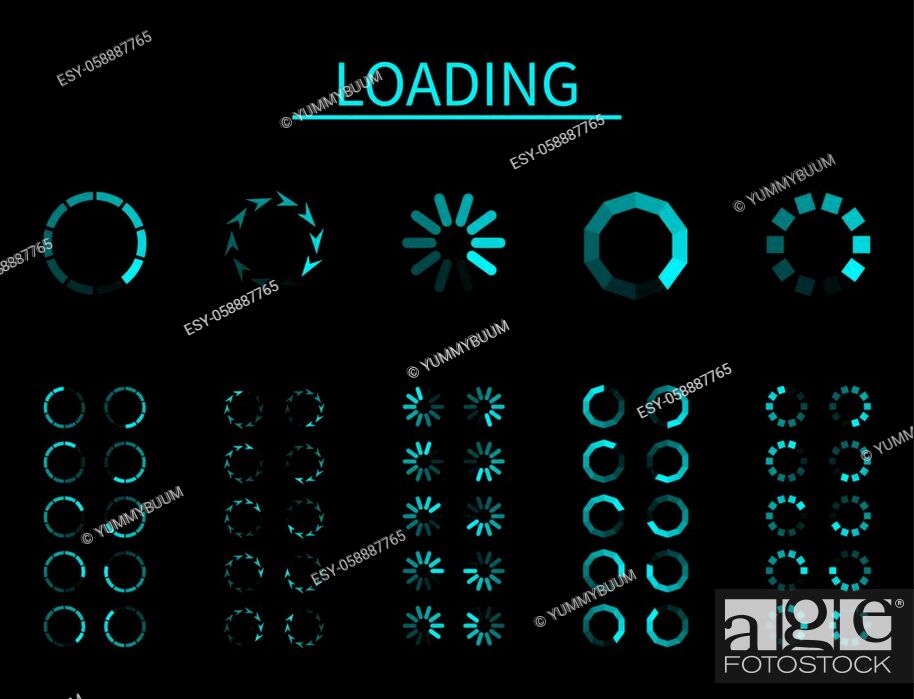 Round loader. Progressive buffering upload loading, frame animation, Stock  Vector, Vector And Low Budget Royalty Free Image. Pic. ESY-058887765 |  agefotostock