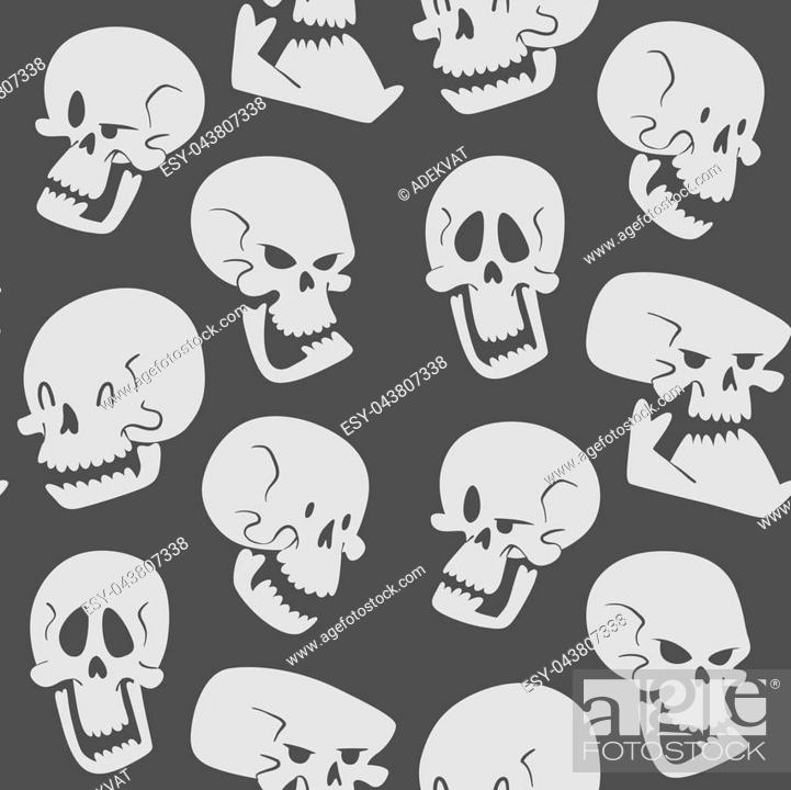 Skull bones human face halloween horror crossbones fear scary vector  illustration seamless pattern..., Stock Vector, Vector And Low Budget  Royalty Free Image. Pic. ESY-043807338 | agefotostock