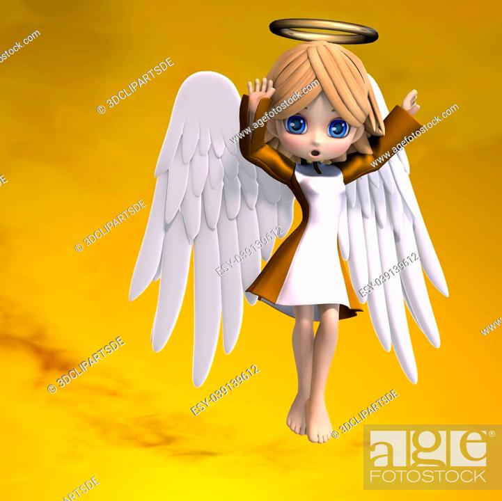 cute cartoon angel with wings and halo. 3D rendering with clipping path,  Stock Photo, Picture And Low Budget Royalty Free Image. Pic. ESY-039139612  | agefotostock