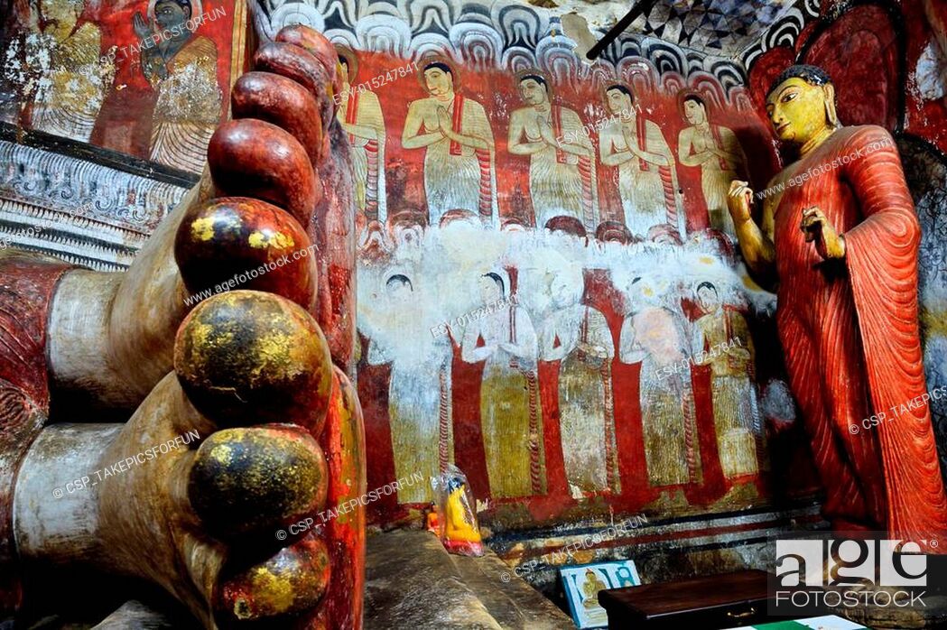 Stock Photo: buddha image in dambulla cave.