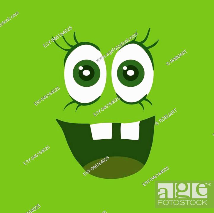 Funny smiling monster. Smile character. Happy germ with tooth, Stock  Vector, Vector And Low Budget Royalty Free Image. Pic. ESY-046164025 |  agefotostock