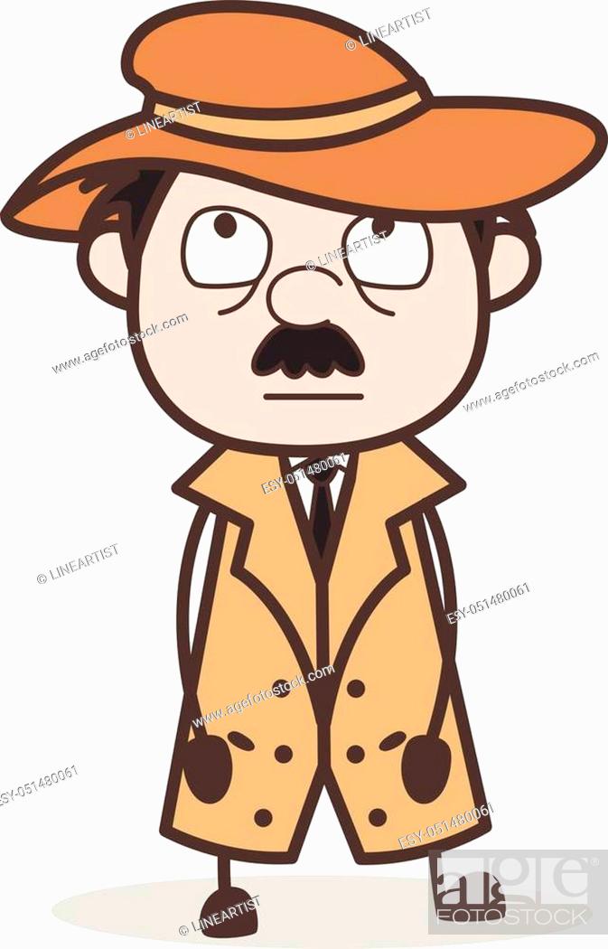 Cartoon Innocent Detective Face Expression Vector Illustration, Stock  Vector, Vector And Low Budget Royalty Free Image. Pic. ESY-051480061 |  agefotostock