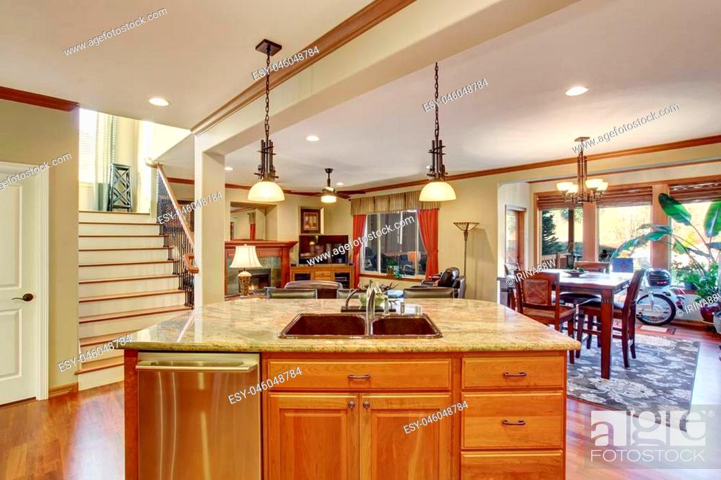 Kitchen Living Room And Dining Area, Open Concept Kitchen Floor Plans With Island