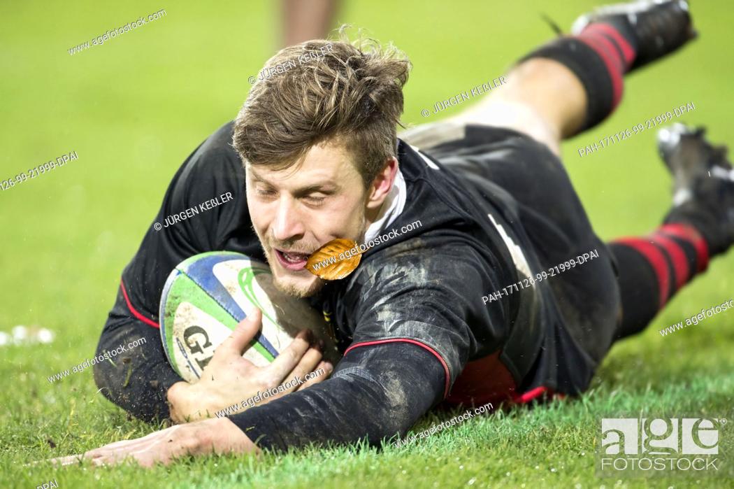 Stock Photo: Germany's Phil Szczesny (11) in action in the last minute of the match during the rugby international match between Germany and Chile in Offenbach, Germany.