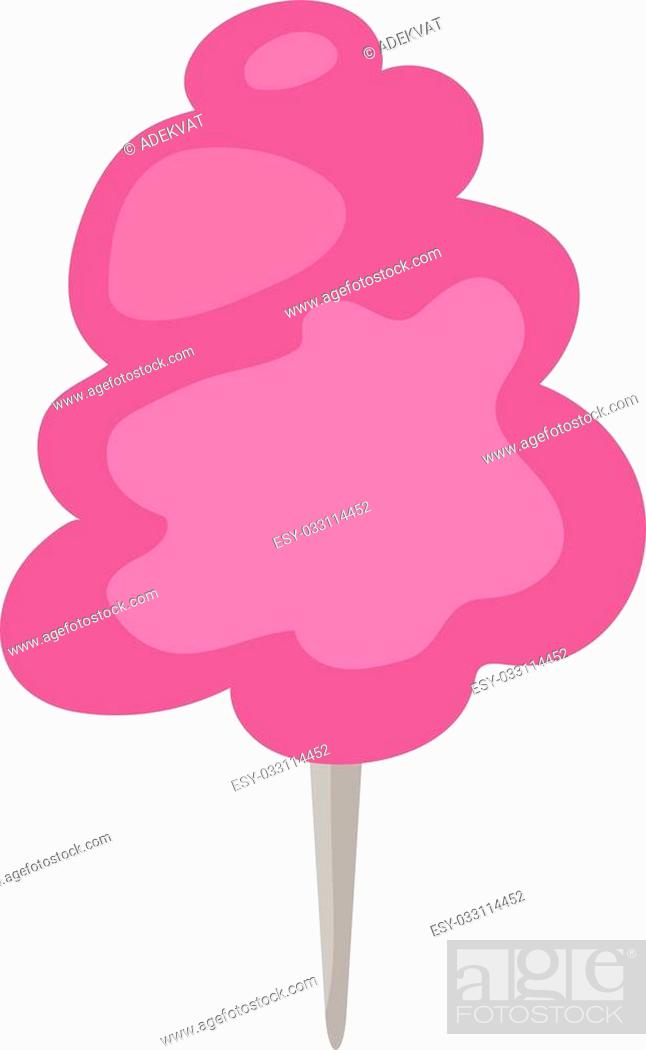 Cotton candy on wooden stick cartoon illustration. Cotton candy pink sugar  food, Stock Vector, Vector And Low Budget Royalty Free Image. Pic.  ESY-033114452 | agefotostock