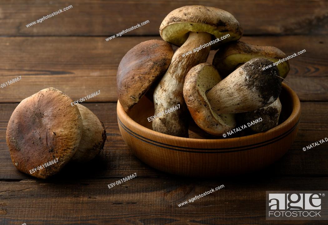 Imagen: Fresh forest porcini mushrooms in a wooden.