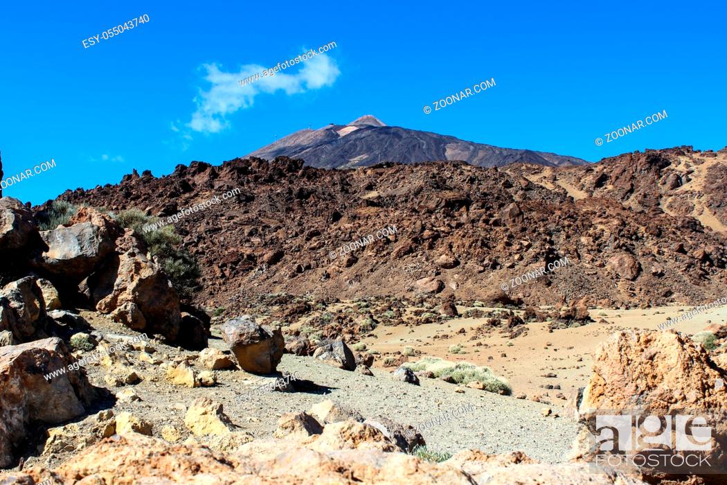 Stock Photo: Landscape around the Teide - the highest mountain of spain.