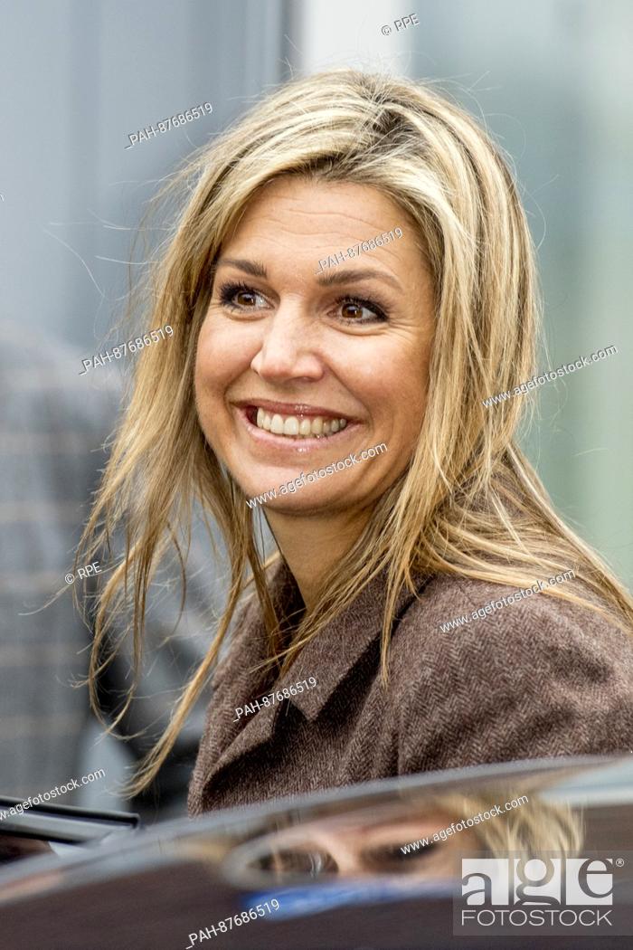 Stock Photo: HM Queen Máxima of the Netherlands visits, on January 31, 2017, Windpark Nijmegen-Betuwe in Nijmegen, it is a a citizens and property of residents in the region.