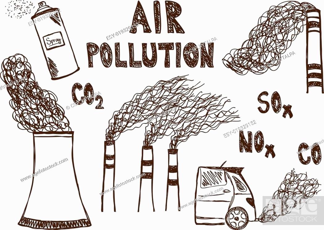 Concept Drawing Air Pollution Stock Vector by ©yusufdemirci 481041170-saigonsouth.com.vn