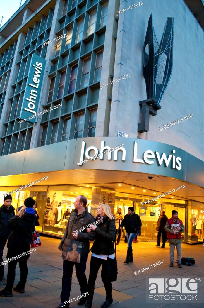 Stock Photo: John Lewis department store on Oxford Street, London UK.