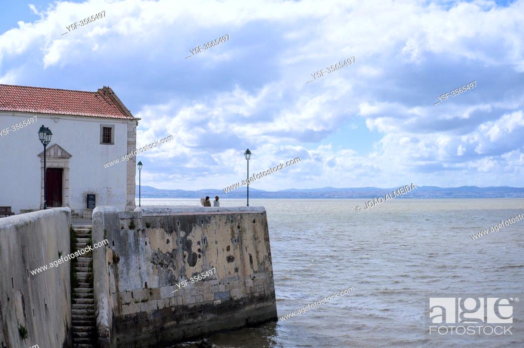 Stock Photo: The small city of Alcochete, by the Tagus river and just outside Lisbon.