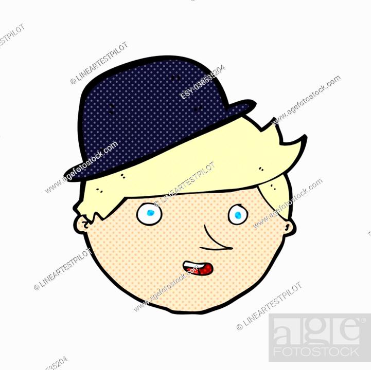 cartoon man wearing british bowler hat, Stock Photo, Picture And Low Budget  Royalty Free Image. Pic. ESY-038535204 | agefotostock