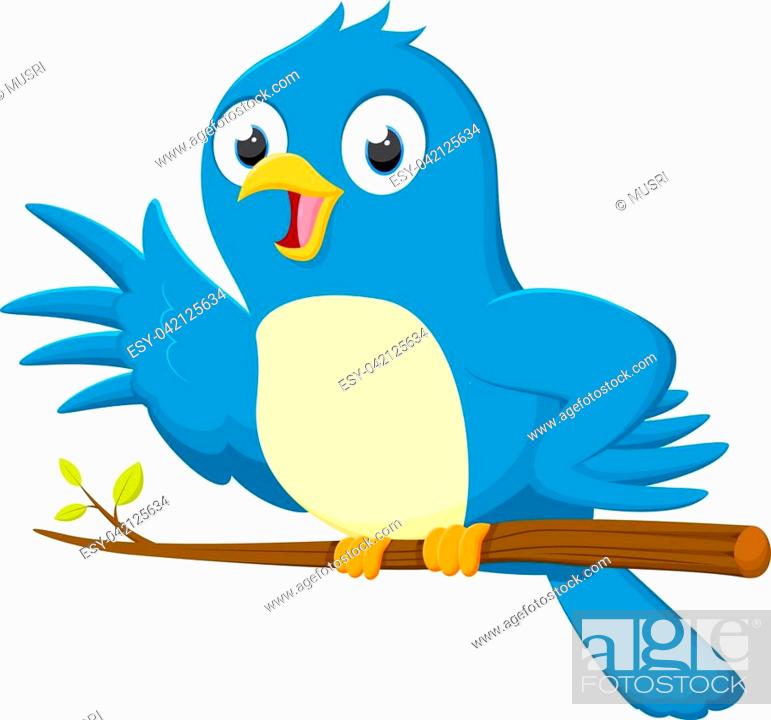 Illustration of Cute blue bird cartoon, Stock Photo, Picture And Low Budget  Royalty Free Image. Pic. ESY-042125634 | agefotostock