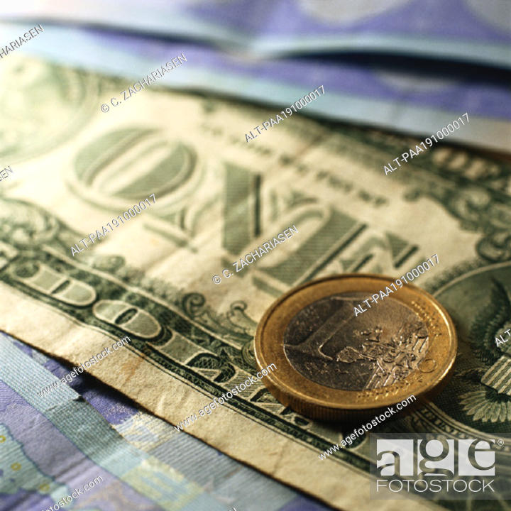 Photo de stock: U S dollar and Euros.