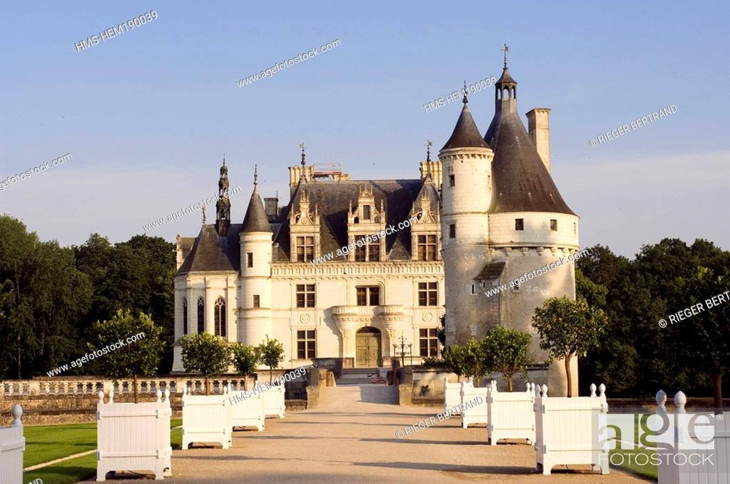 Stock Photo: France, Indre et Loire, Chateau de Chenonceau.