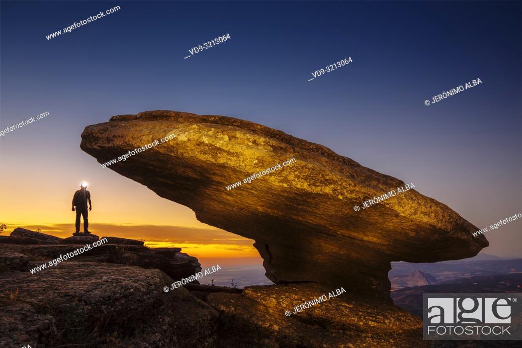 Stock Photo: Torcal de Antequera at dusk, Erosion working on Jurassic limestones, Málaga province. Andalusia, Southern Spain Europe.