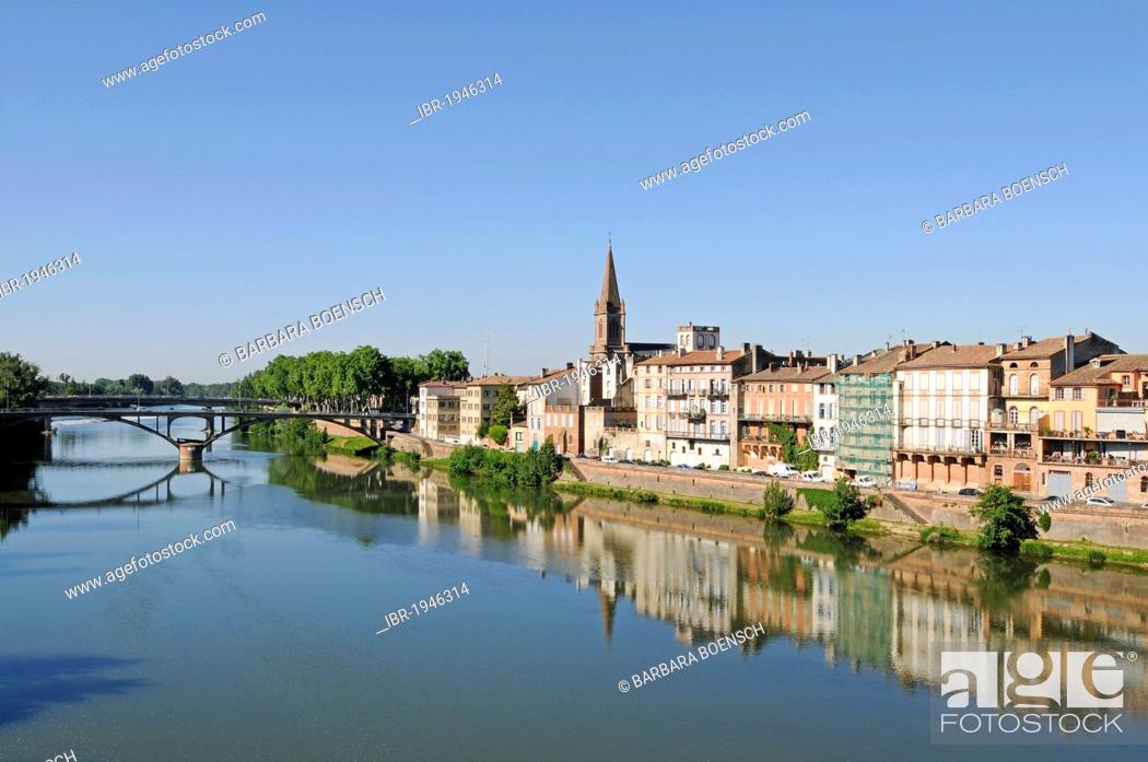 Stock Photo: River Tarn, Montauban, Departement Tarn-et-Garonne, Midi-Pyrenees, France, Europe.