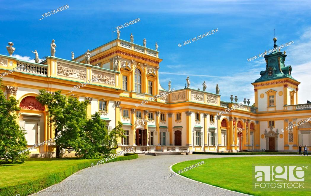 Stock Photo: Wilanów Royal Palace in Warsaw, Poland.