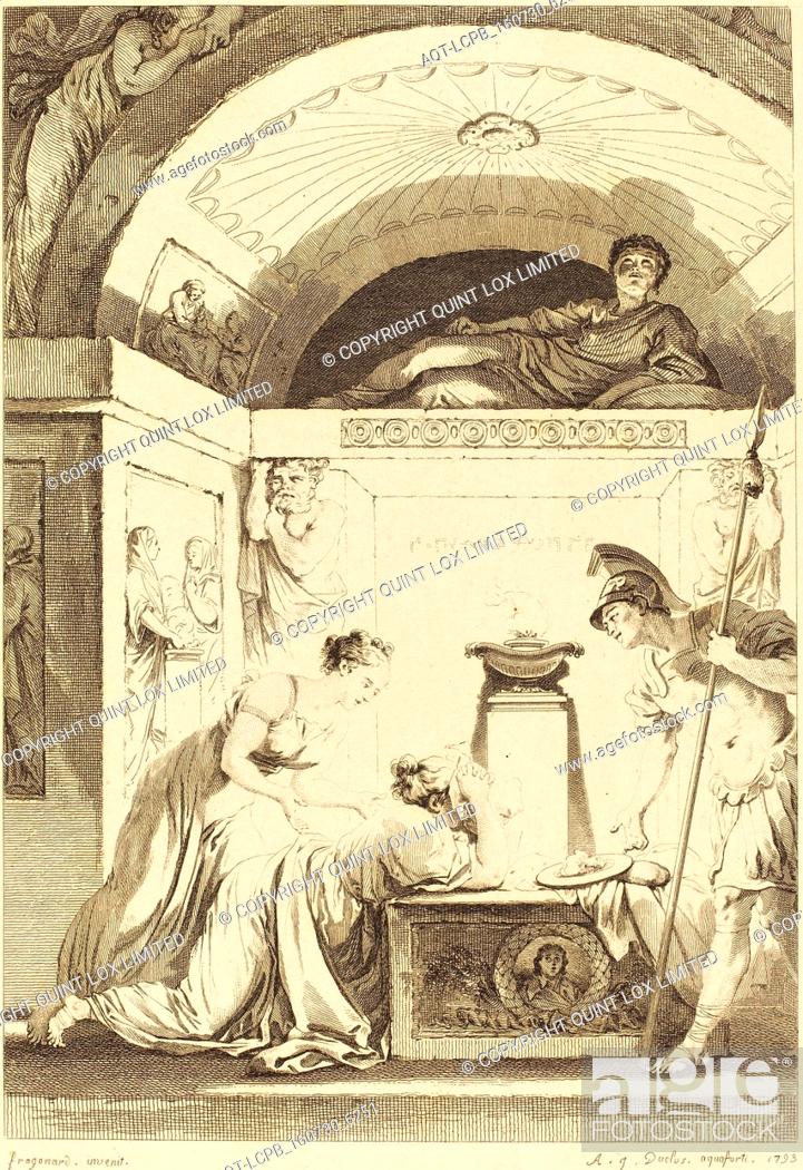 Imagen: Jean-Louis Delignon and Antoine-Jean Duclos after Jean-HonorÃ© Fragonard (French, 1755 - c. 1804), La matrone d'Ephese, 1793, etching.